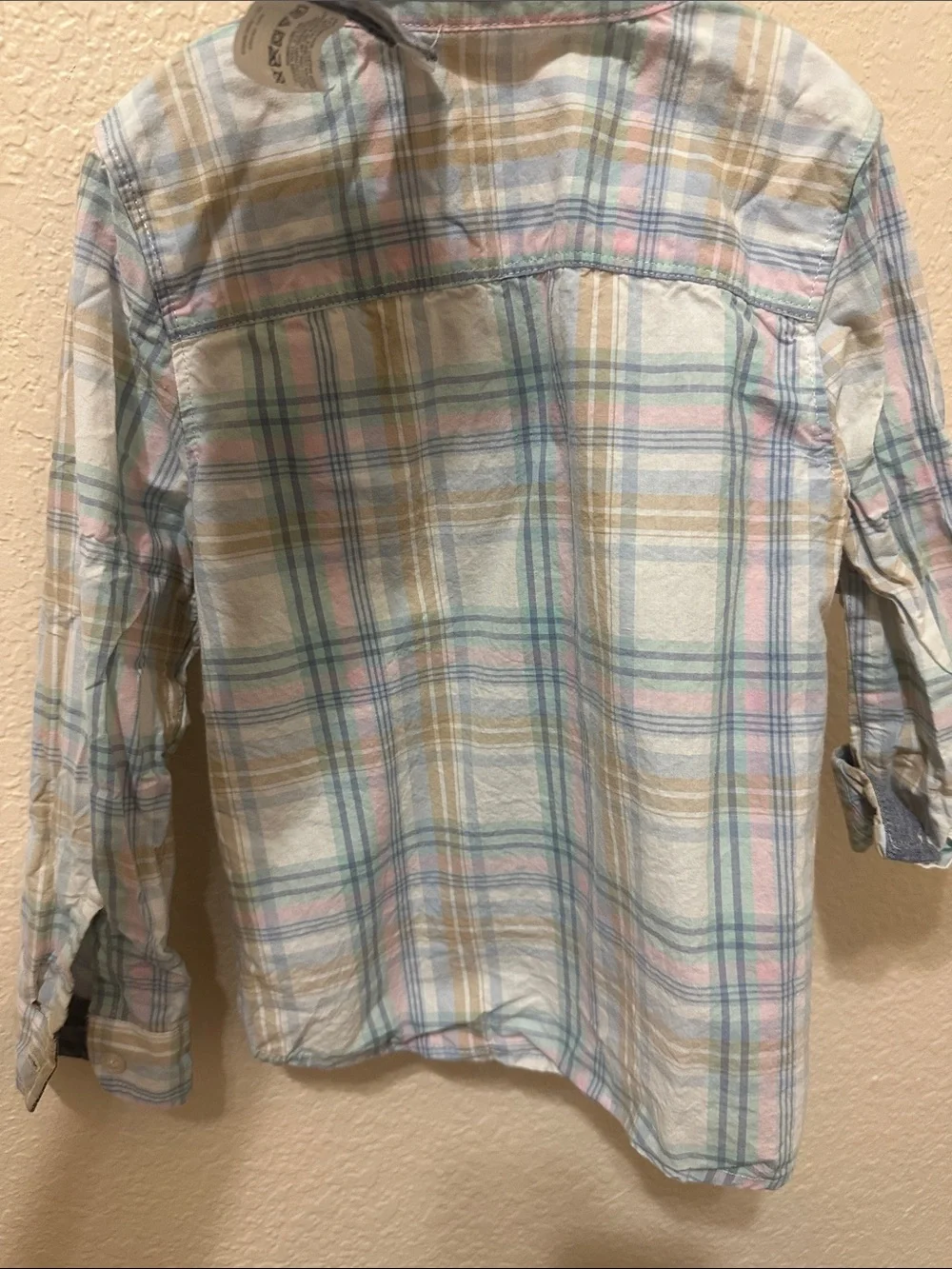 3/15$ OshKosh B'gosh Pastel Plaid Button-Down Shirt - Blue, Pink & Cream